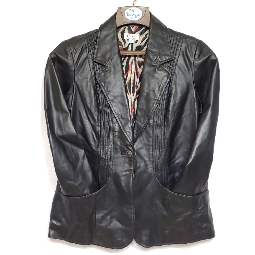 Womens Leather Blazer Medium